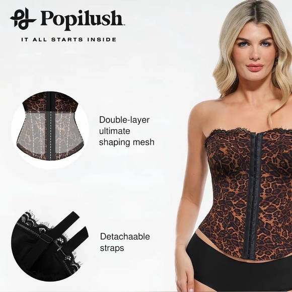Popilush Leopard Corset Top - Picture 2 of 2